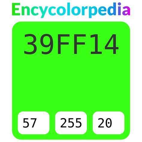 Neon Green 39ff14 Hex Color Code Colores Hex Green Pallete Munsell