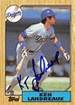 Ken Landreaux autographed baseball card (Los Angeles Dodgers, FT) 1987 ...