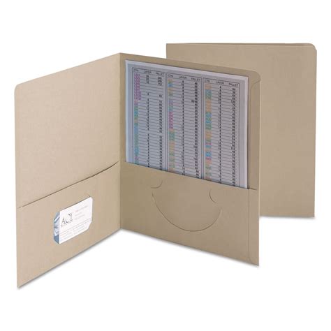 Smead Two Pocket Folder Embossed Leather Grain Paper Gray 25box 87856