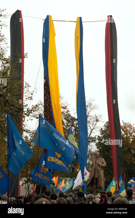 Bandera Monument Unveiling In Lviv Hi Res Stock Photography And Images