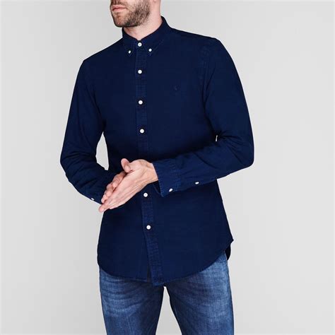 Polo Ralph Lauren Mens Indigo Oxford Shirt Long Sleeve Casual