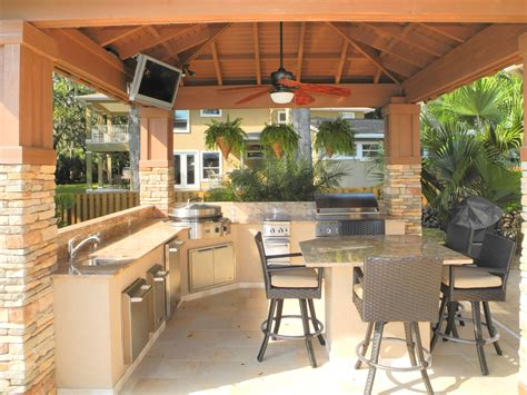 Custom built outdoor kitchen & pavilion with Evo Flattop grill ...