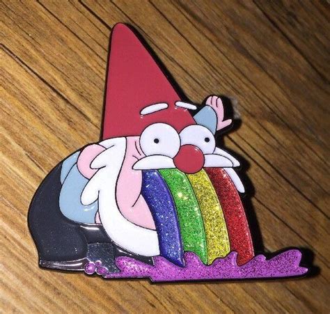 Gravity Falls Rainbow Puking Gnome Enamel Lapel Pin Comic Cartoon