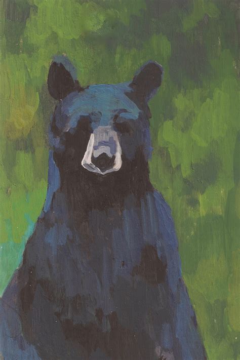 Black Bear Art Print Abstract Bear Painting Black Bear Etsy