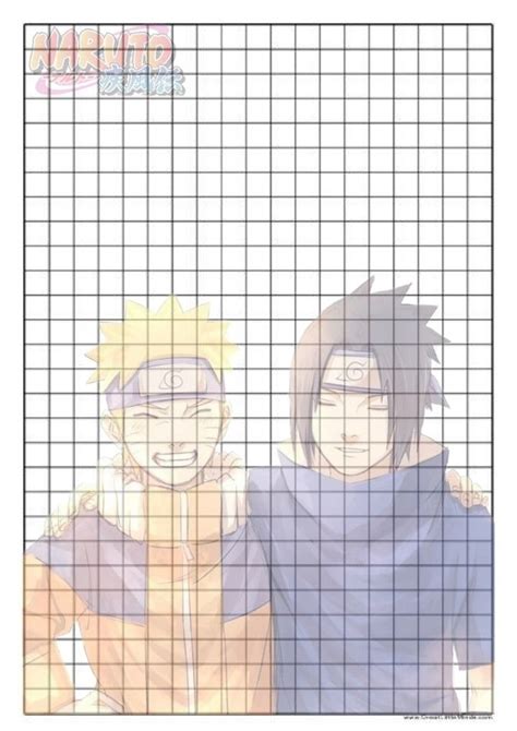 Two Anime Characters Are Standing In Front Of A Graph Paper With The