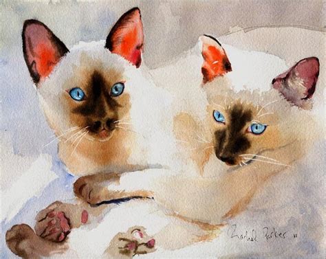 Siamese Cat Art Print Watercolor Painting Artwork Artist