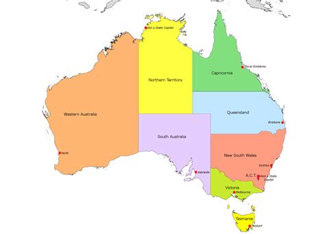 Map Of Australia With Capital Cities Share Map