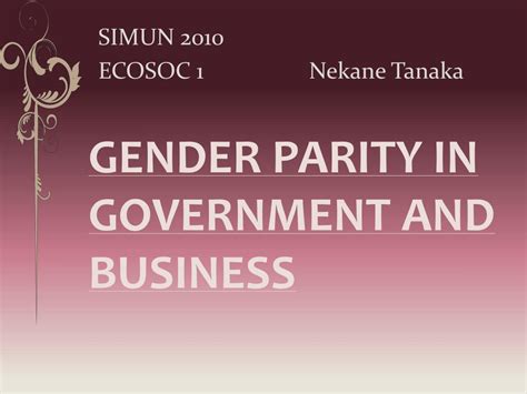 Ppt Gender Parity In Government And Business Powerpoint Presentation