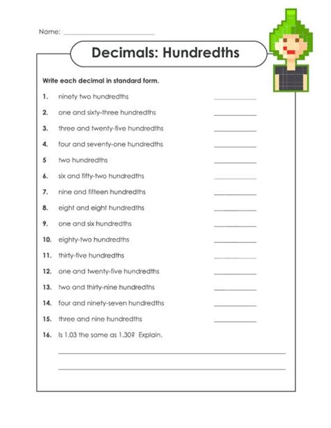 Reading And Writing Decimals Worksheets