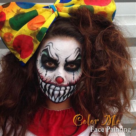 Scary Clown Makeup Face Painting Color Me Face Painting Scary Clown