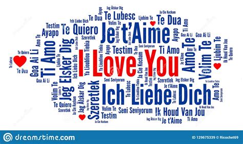 I Love You In Different Languages Word Cloud Stock Illustration