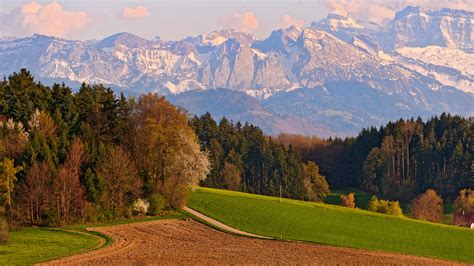 Download Wallpaper 1920x1080 Switzerland Mountains Landscape Sky