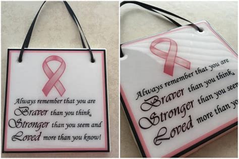 Breast Cancer Gift Cancer Survivor Plaque Quote Hanging Tile Etsy