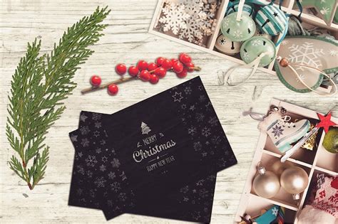 Elegant Christmas Cards Premium Psd File