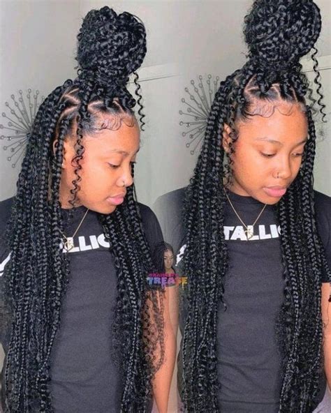 jumbo knotless box braids with curly ends