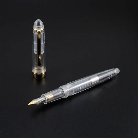 Golden Clip Transparent Fountain Pen 05mm Student Calligraphy Practice