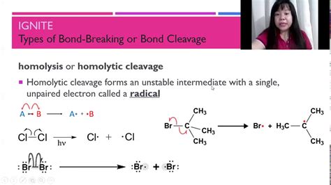 Types Of Bond Cleavage Organic Chemistry Youtube