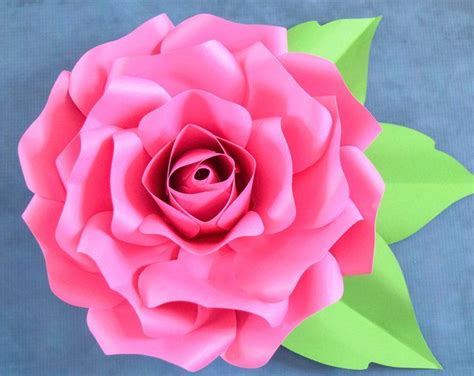 Diy Giant Paper Rose Pattern Templates And Tutorials Garden Etsy