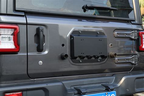 Black Tailgate Exhaust Air Vent Trim Cover License Plate For Jeep