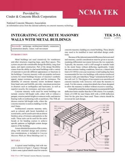 Integrating Concrete Masonry Walls With Metal Buildings