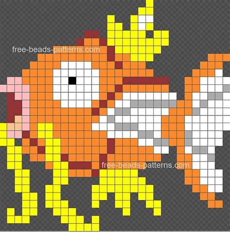 Big Magikarp 30x30 Free Pokemon Hama Beads Perler Pattern Pokemon