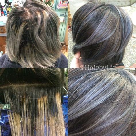 Gray hair isn't actually a hair color. @liz.colors • First step in a pretty big color correction ...