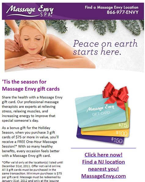 Receive A Free Massage From Massage Envy When You Buy T Cards