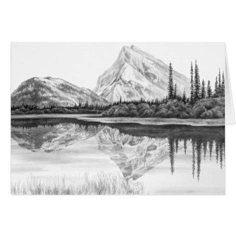Mountain Lake Landscape Drawing By Kelli Swan Landscape