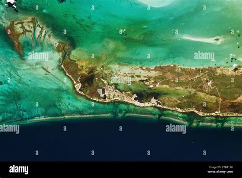 August 20 2020 View From Space Of Ambergris Cay Belize San Pedro