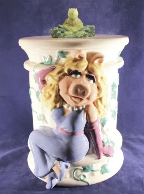 Muppets Miss Piggy And Kermit Frog Cookie Jar Henson Treasure Craft 89