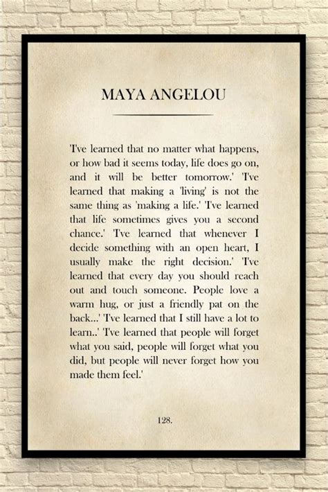 Maya Angelou Print Maya Angelou Quote Custom By