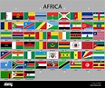 Todas las banderas de África establecido el indicador de ilustración ...