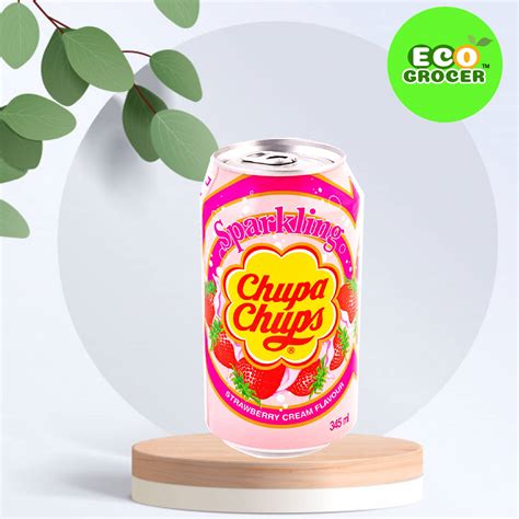 Korea Chupa Chups Sparkling Soda Drinks Strawberry 苏打汽水 草莓 345ml