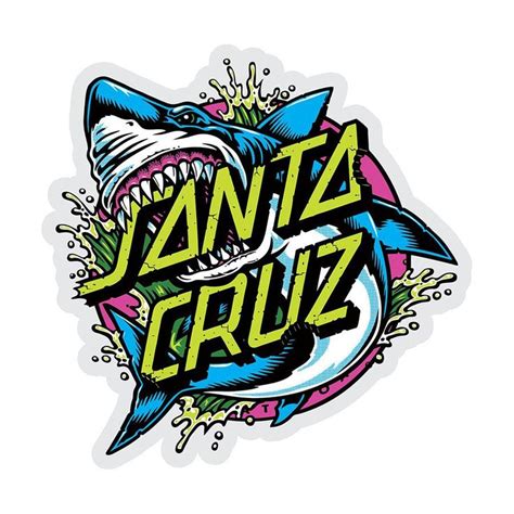 Santa Cruz Skateboards Shark Dot Sticker Decal In 2019 Surf