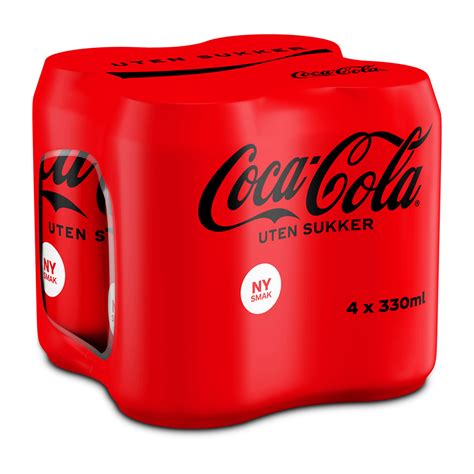 coca cola uten sukker 4 pack 0 33l handlenor no