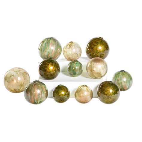 Assorted Green Glass Balls Casabella Interiors