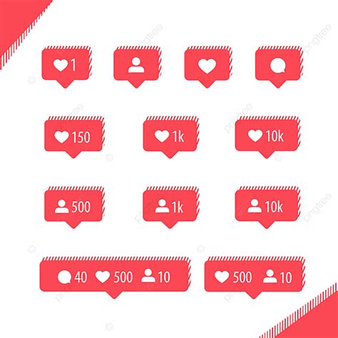 Instagram Icons Collection Like Comment Follower And Notification Icons