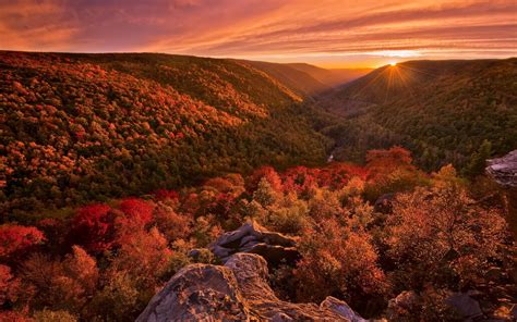 Wallpaper Beautiful Autumn Landscape Mountains Forest Sunset 1920x1200 Hd Picture Image