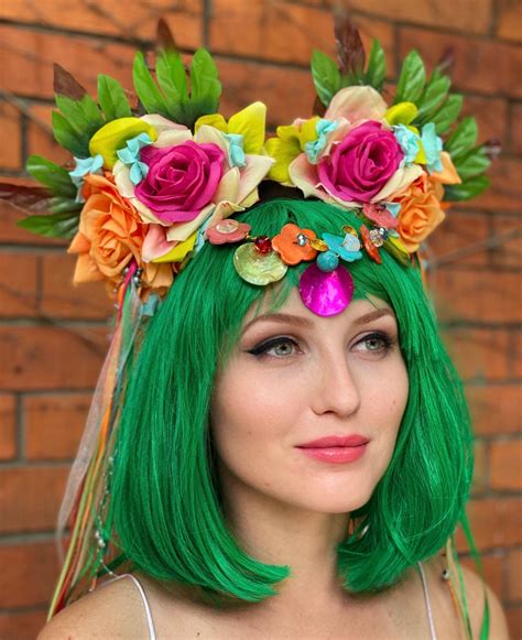Fairy Flower Crown Festival Carnival Headpiece Bright Etsy