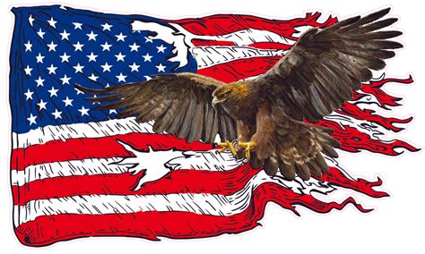 American Flag Golden Eagle Decal Nostalgia Decals Patriotic Vinyl