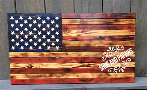 Rustic American Flag Wall Decor Rustic Wooden American Flag Charred