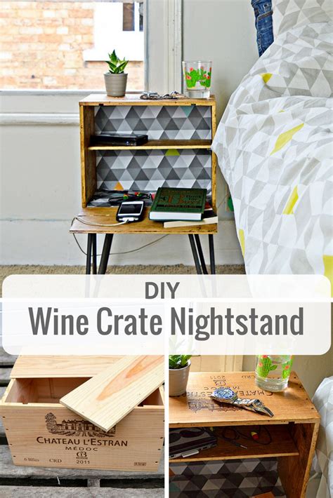 Diy Nightstand From An Old Wine Crate Pillar Box Blue