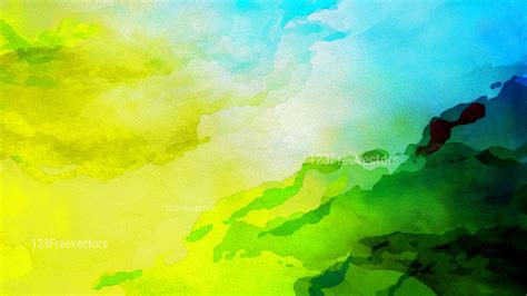 Blue Green And Yellow Watercolor Grunge Texture Background