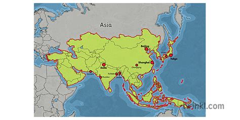 Map Of Asia Cum Majoribus Urbibus Intitulatum Annos Vi Hass Geographiam