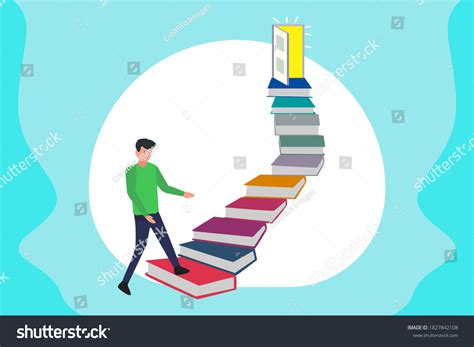 39 Student Climbs Stairs Textbooks Success Vector Images Stock Photos