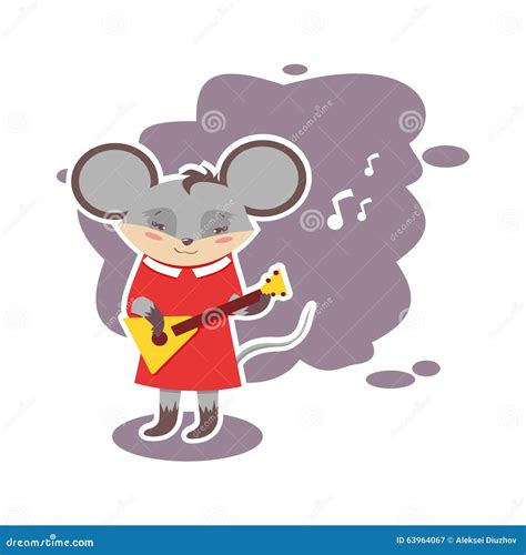 Mouse With The Guitar Stock Illustration Illustration Of Animal 63964067