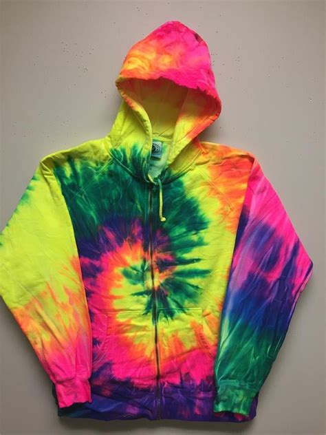 Give them a try and you will very likely enjoy the youthful and cheerful feel that comes with the outfits. Tie Dye Fluorescent Rainbow Spiral Zip Hoodie | Tie dye ...