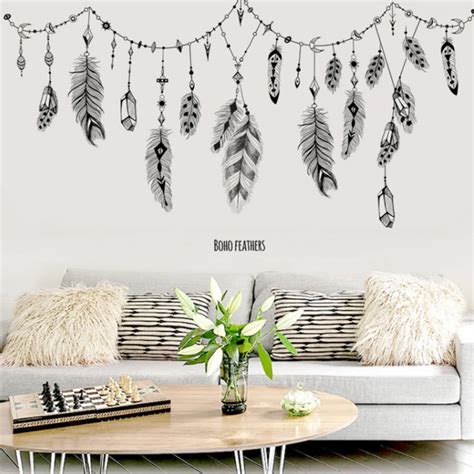 Feather Wall Sticker 3d Feather Wall Decal Decorative Vinyl Wall Decor