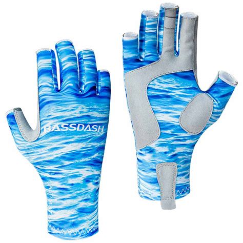 Bassdash Altimate Sun Protection Fingerless Fishing Gloves Upf 50