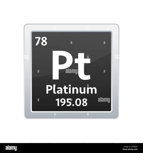 Símbolo De Platino Elemento Químico De La Tabla Periódica Ilustración